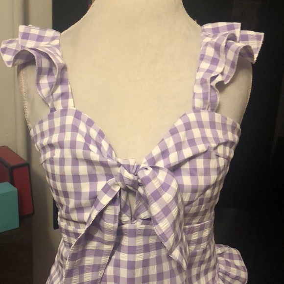 Fashion nova purple and white checkered dress - Picture 4 of 7